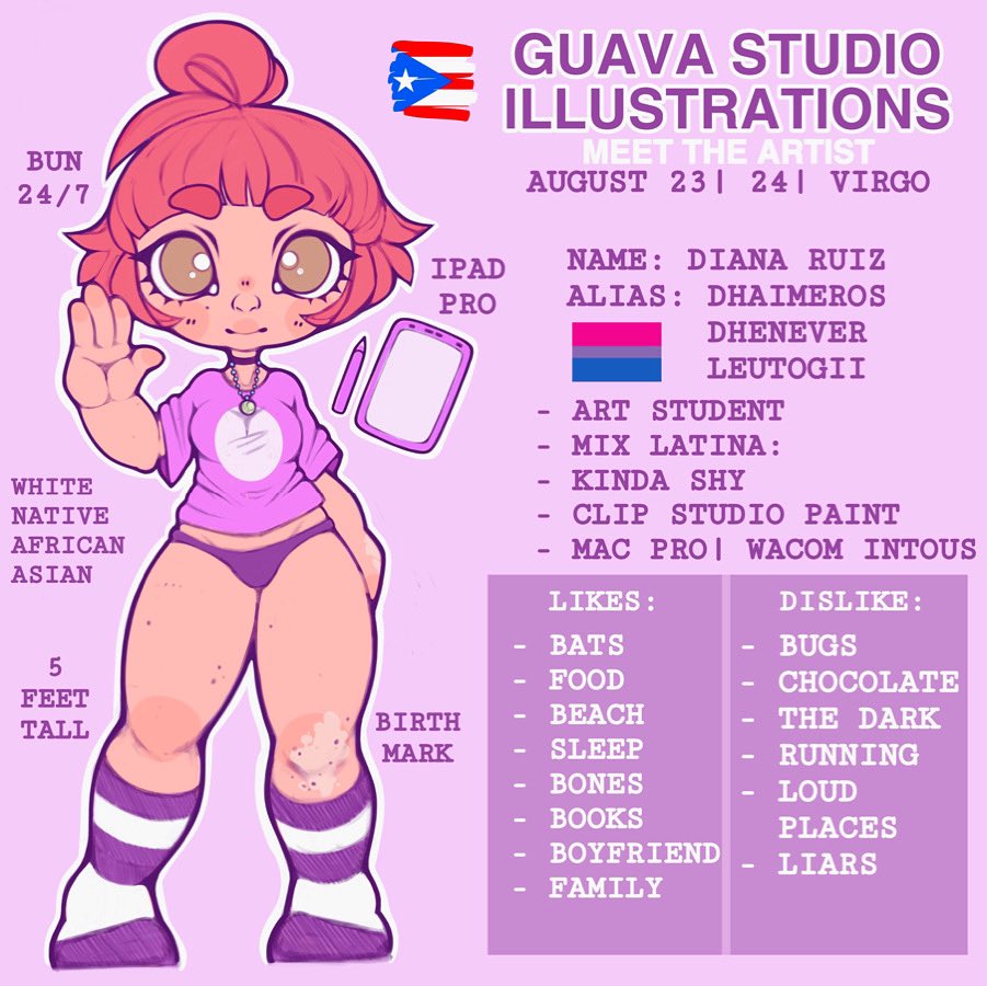 guavasstudio's tweet photo. A new #meettheartist that fits my theme. Plus added a little information about what tools and programs I use to work on my art.

#art #drawing #digital #digitalart #artist #cartoon #artwork #puertorican #arte #dibujo #instaart #artistofinstagram #anime #chibi #doodle #sketch https://t.co/7HLGqwELjO
