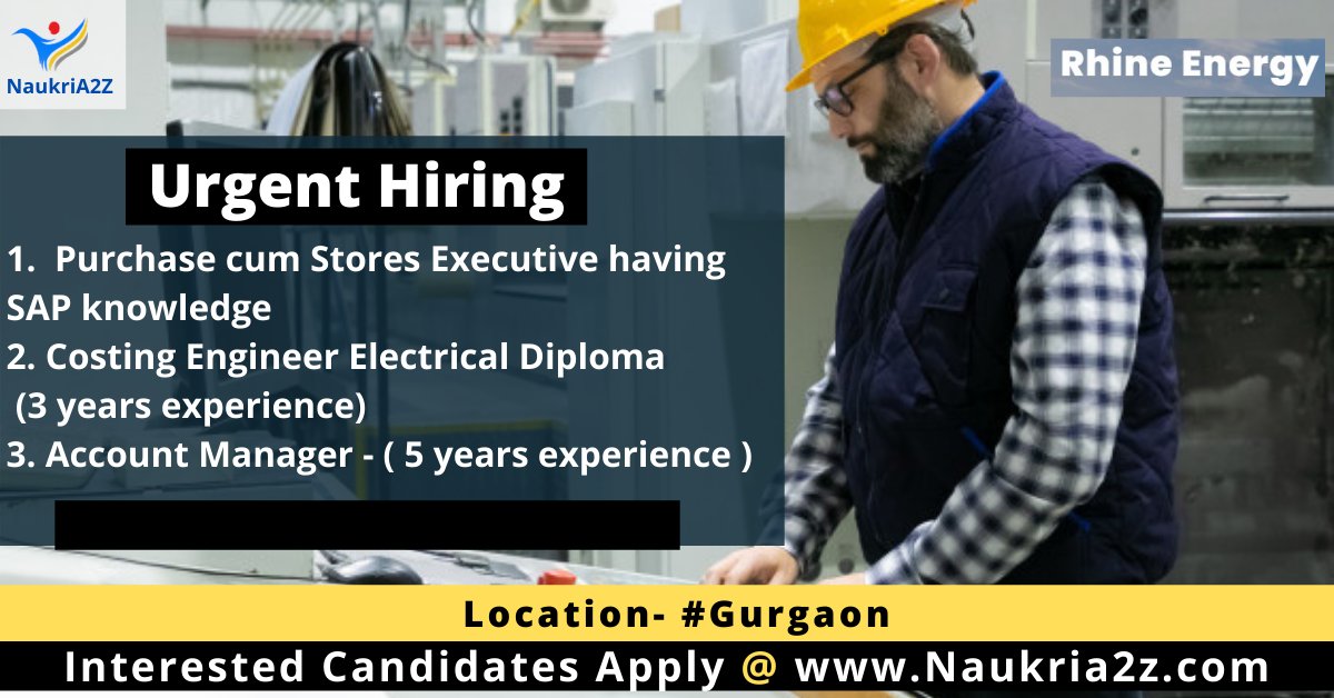 NaukriA2Z_'s tweet photo. Interested Candidates Apply Fast
Apply - https://t.co/nZ1OfWElYB
App - https://t.co/UJedCJgXp2
#electricalengineer #storeexecutive #Accountmanager #gurgoanjob #gurugramjob #delhijob #noidajob #faridabadjob #ENginnerjob #diplomajob #engineering #accountingjob #Accounts https://t.co/KNXO7n7dHR