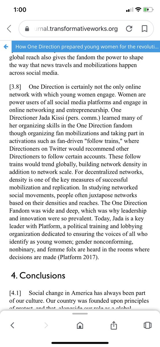 jada_apk's tweet image. I should have flexed this on #10YearsOf1D but lmaoooooo i forgot i was interviewed for this academic article basically on fan girls growing up to be organizers and advocates 😂💀 i wonder how accurate of a correlation this is