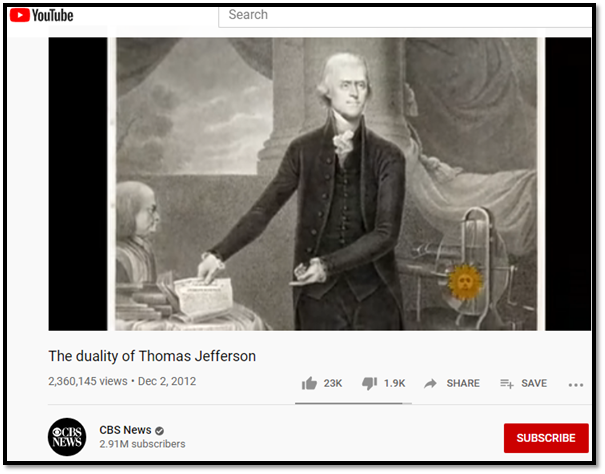 Video Suggestions from YouTube Lecture: 2The duality of Thomas Jefferson