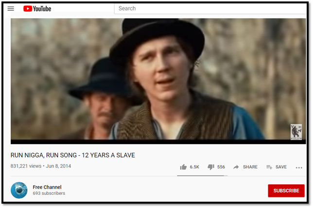 Video Suggestions from YouTube Lecture: 4RUN NIGGA, RUN SONG - 12 YEARS A SLAVE