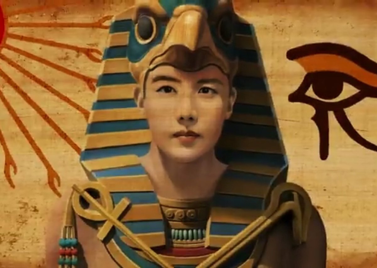 I thought it would be cool to include this picture of hobi as ra in the ego music video. tw // cultural appropriation ik a lot of people were upset about this when the mv came out but as an Egyptian, I and many other Egyptians have said that we don't find it offensive +