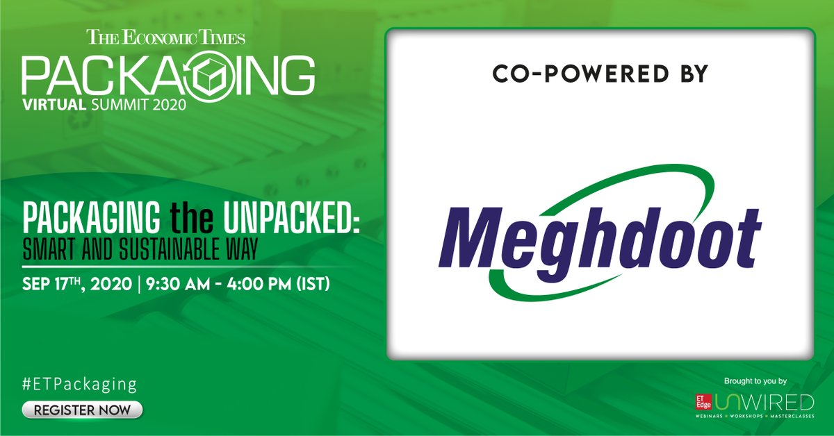 ET_Edge's tweet photo. #ETUnWired | #ETPackaging | We are elated to announce, The Economic Times Packaging Virtual Summit will be Co-powered by India's largest corrugated box Manufacturers- Meghdoot. 

Join the discussion: https://t.co/EXaiEdLiKP 

#etsummit #digitalpackaging #digitalprinting https://t.co/RImWreDZFr