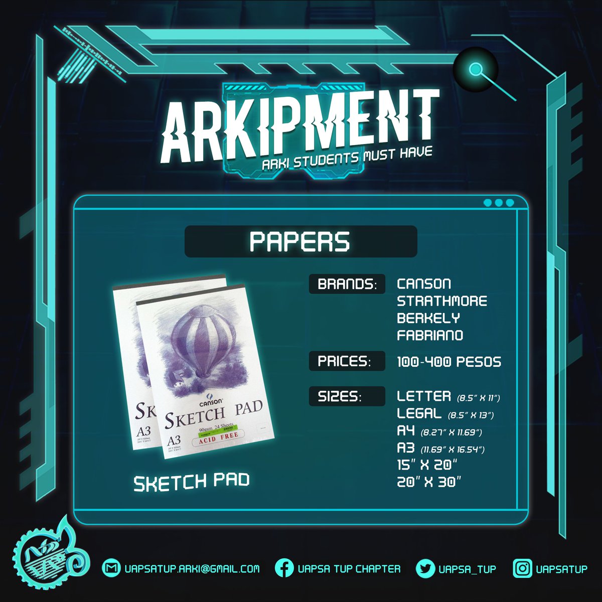 uapsa_tup's tweet photo. Today is the official start of the classes.
Are you already prepared for it?
To guide you from buying the materials you'd be needing this upcoming school year, here is the list of architecture materials and some informations about them:
#BackToSchool2020 #NEWAPSA #ARKIPMENTS https://t.co/m3dolLCSme