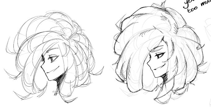 thinking about Taeya's hair again
i like croissants but what if more poof 