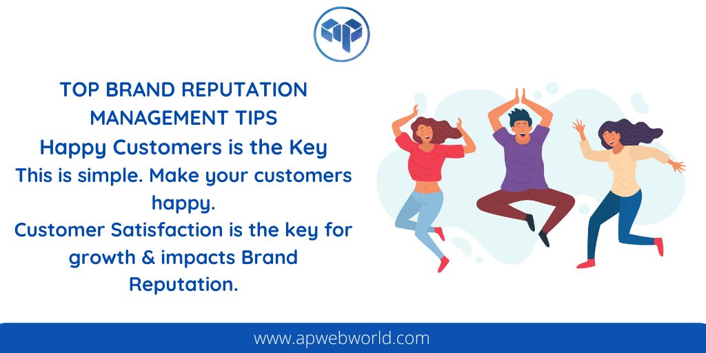 apwebworld's tweet photo. Make your customers Happy 👇
Satisfied customers stay with you longer, Spend more on your products &amp; services, and provide a long term., reliable revenue stream. 
#ORM #BrandReputationManagement #APWEBWORLD 
 Follow us on FB, LinkedIn &amp; Insta on @apwebworld https://t.co/5C24I1Hvhs