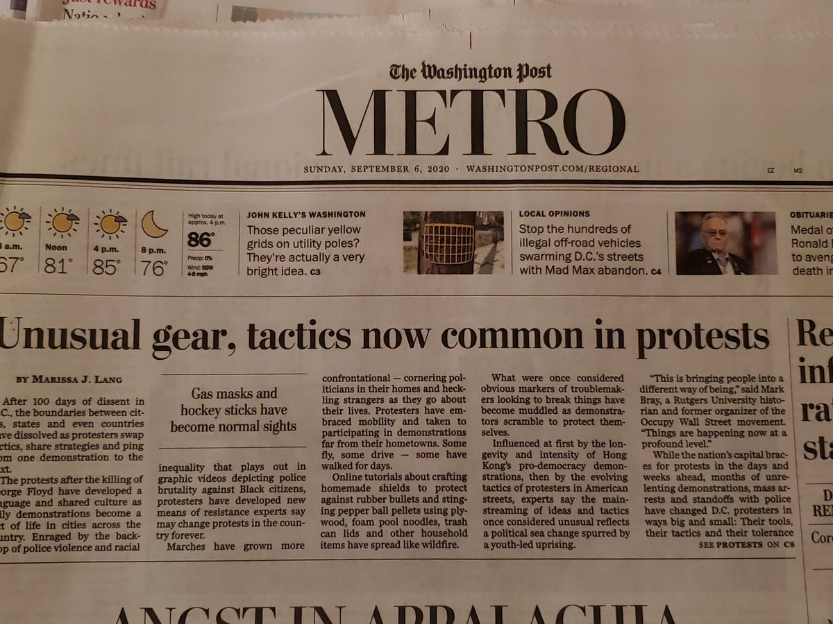 This headline in the Local section of Sunday's Washington Post isn't "Fiery But Mostly Peaceful," but it's pretty bad.