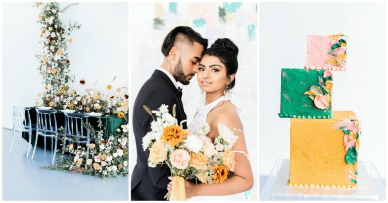 NEW! Bright + Whimsical Modern Art Gallery Wedding ift.tt/325Knys #wedding
