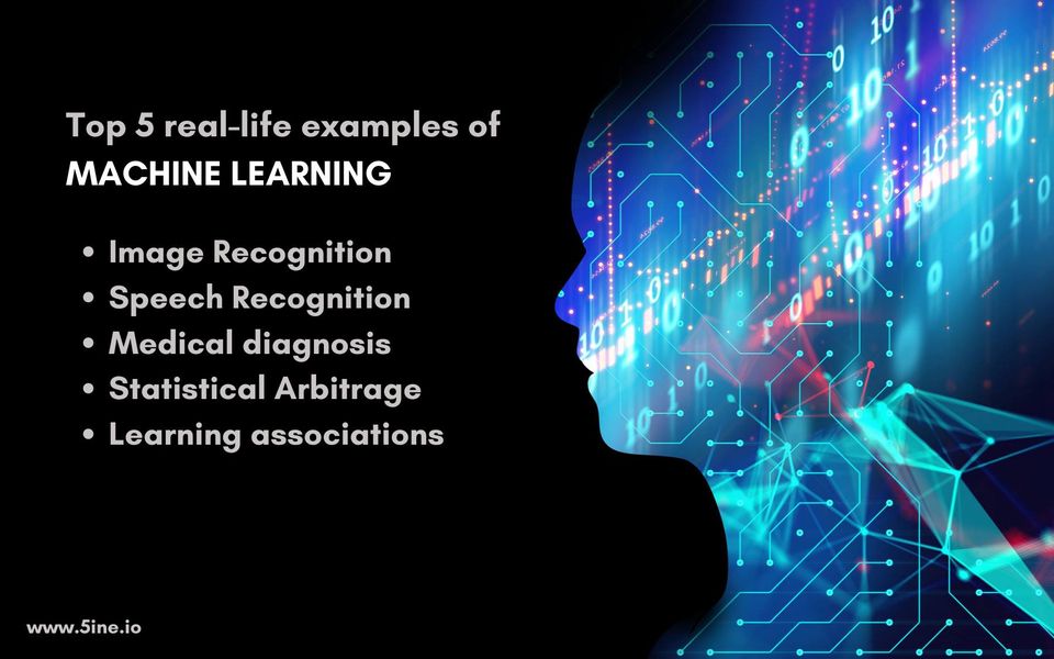 Top 5 real-life examples of #machinelearning

Know more at 5ine.io

#ArtificialIntelligence #DeepLearning #ImageRecognition #ML #AI #MedicalDiagnosis