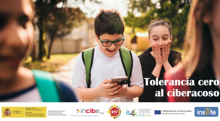 INCIBE's tweet photo. Una de las problemáticas que más preocupa a familias y educadores es el #ciberacoso. Descubre nuestra campaña 'Tolerancia cero al ciberacoso' y conoce en detalle cómo afrontar esta problemática adecuadamente. #STOPciberacoso

➡ Disponible en @is4k: https://t.co/ZkctxViEVn https://t.co/1NvCxltEBx