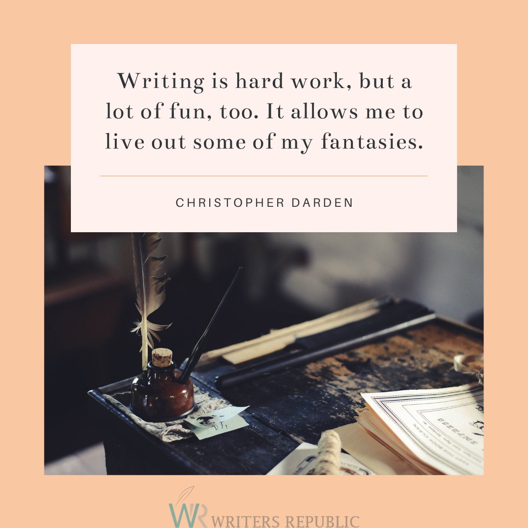 AeroAcroHigh's tweet photo. "Writing is hard work, but a lot of fun, too. It allows me to live out some of my fantasies."

Happy Labor Day! 🎉

#ChristopherDarden #laborday #quote #writers #amwriting #writing #WritingCommunity #writerslife https://t.co/WMkXlNOhTp