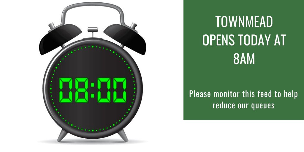 From 8am - <a href="/LBRUT/">Richmond Council</a> #Townmead Road Re-use and Recycling Centre will be open today! BUT you must have a reservation! #BookB4UTravel bit.ly/3iTxXQv
