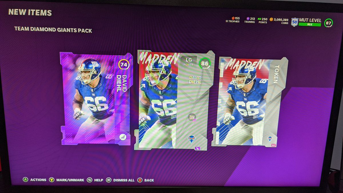 DatNoobADAM's tweet photo. David Diehl was player number 8 on the #PathToBarry. We got some good prices along the way, but some of the prices also started out ridiculous. He sells for around 115k and we finished him right at 102k. We are almost done with Frederick as well #Madden21 #MUT #MUTcoins #Grinding https://t.co/SfsNidJCwT
