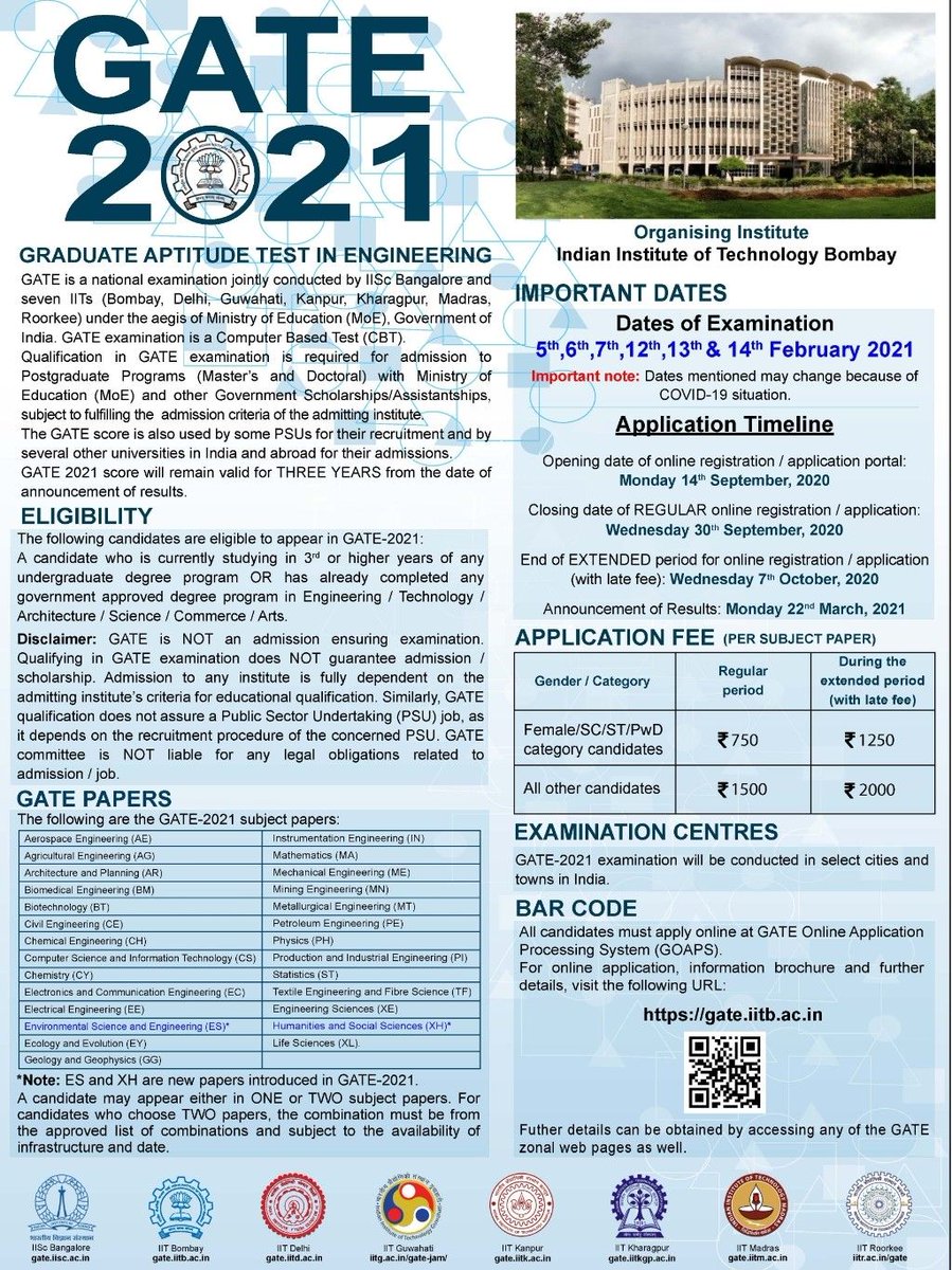 iitbombay's tweet photo. Look out for GATE 2021 updates... https://t.co/GefdDwiQ8d