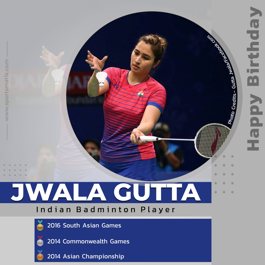 #Sportsmatik wishes a very #HappyBirthday to #JwalaGutta, who has shown a tremendous performance while playing for #India and has a decorated career with several records.

sportsmatik.com/sports-stars/j…

#happybirthdayjwalagutta #jwalaguttaacademy #badmintonplayer #badmintonindia