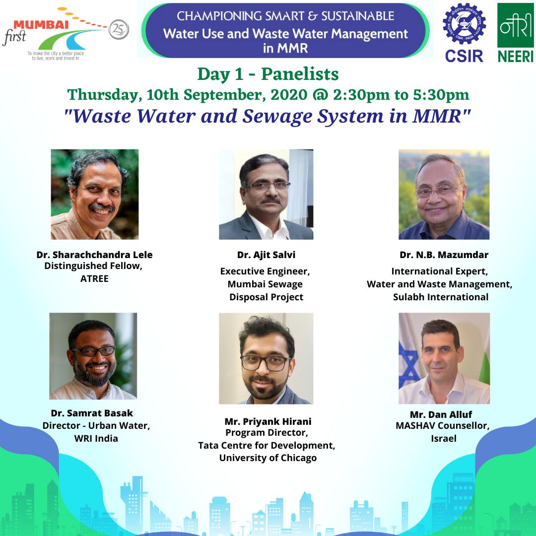 Mumbai First and CSIR - NEERI are happy to announce our upcoming Panel Discussion | 10th - 12th September | 2:00pm to 5:30pm.
Register here: rb.gy/ebrmen