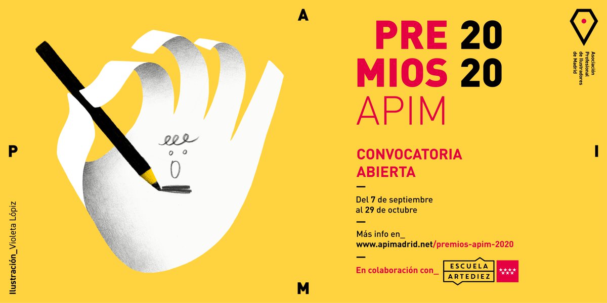 apimIlustracion's tweet photo. Llegan los Premios APIM 2020.
Si eres ilustrador publicitario, editorial, de cómics, animación… sea la categoría que sea, puedes presentar ya tus proyectos.
>>Bases:https://t.co/tLe1oEDPEz
#premiosapim2020 #premiosapim https://t.co/HLE1bqhfhh