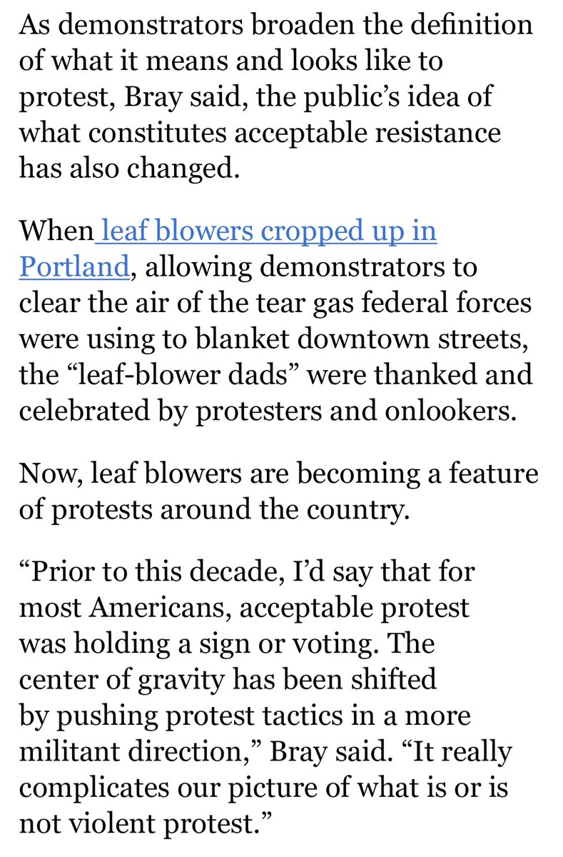 The Washington Post: Yay! The mob is now assaulting police! Leaf-blowers to blow tear gas! Lasers to blind them! Fun! Excitement!