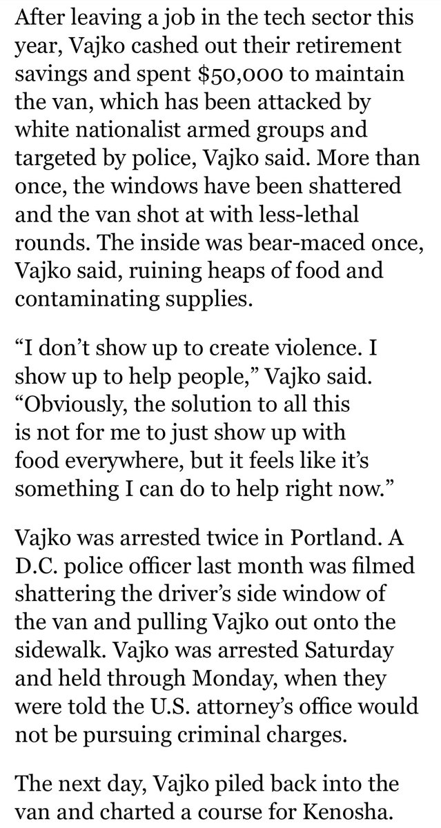 See, the gender-neutral Snack Van person is delightful! They don't want "to create violence." They told us so! They offer "food, water, and emotional support!"