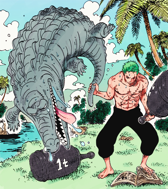 This is why we always see Zoro Training, as a kid to present day he is aiming to be the number 1 Swordsman and to get stronger is what he needs to do so...