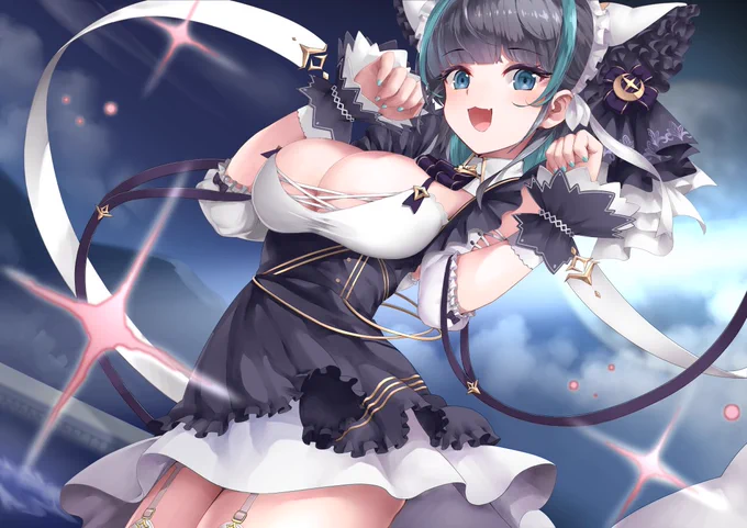「キュートさもセクシーさもチェシャーは負けにゃいよ!」
#アズールレーン 