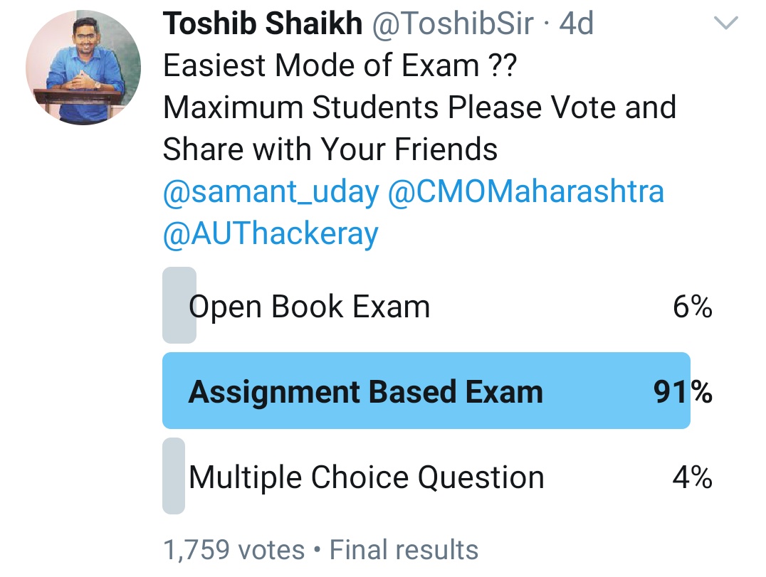 AllIndiaStudent's tweet photo. @SardesaiVarun It's quite clear,

MVA : Let's promote all the students for our vote bank.

BJP : You can't promote final year students,They're our vote bank.

SC : You can't promote final year students because UGC is always right.

If MVA really cared about the final year students,Then why MCQ? https://t.co/kDq8dERe5J