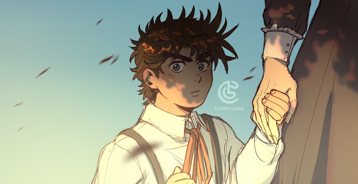 catneychu's tweet photo. "Jojo, meet Caesar Zeppeli. His grandfather was close to both grandfather jonathan and uncle speedwagon." 🕊 https://t.co/e0bII2iSDg