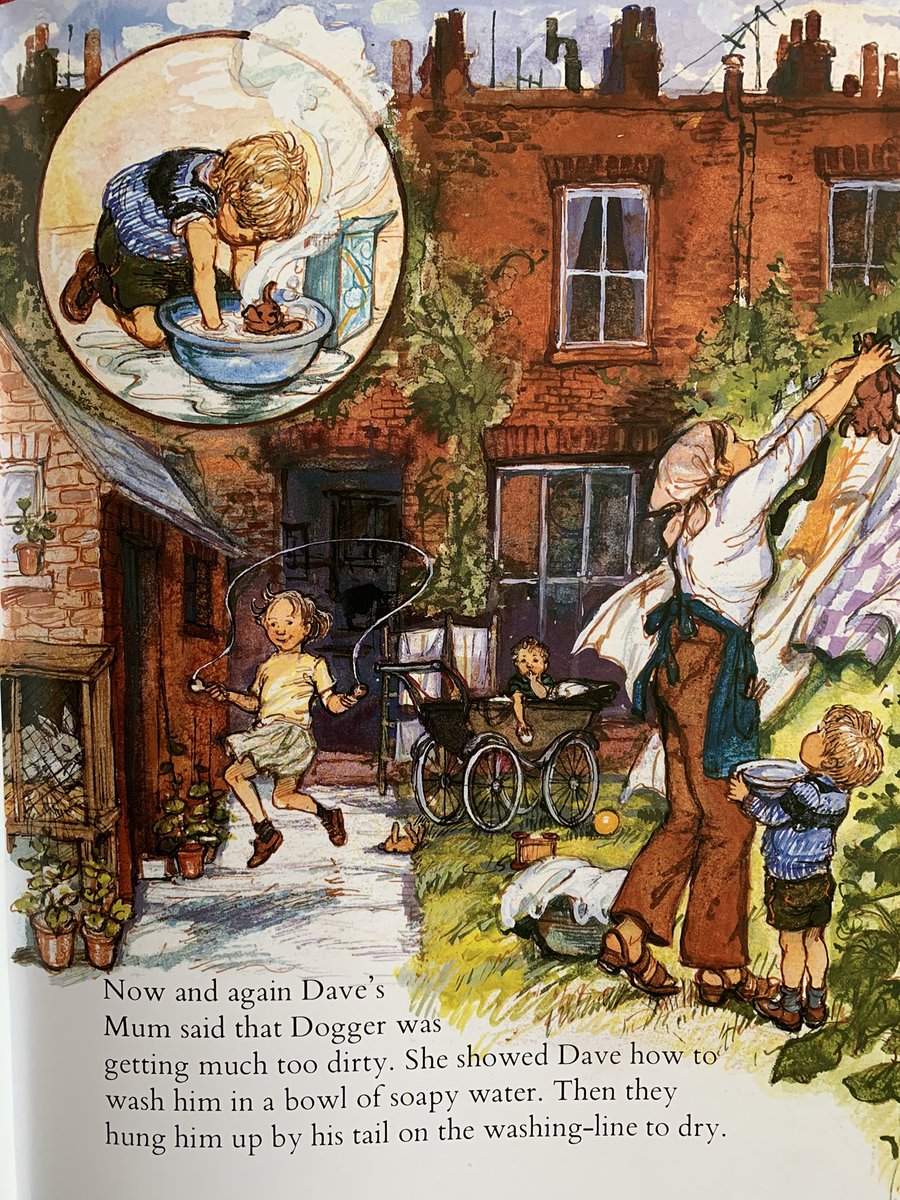 ShirleyHughes_'s tweet photo. This week we will be looking through the pages of Dogger, which was first published in 1977. 

Once there was a soft brown toy called Dogger. One of his ears pointed upwards and the other flopped over. His fur was worn in places because he was quite old. He belonged to Dave. https://t.co/OHCVYlFyJh
