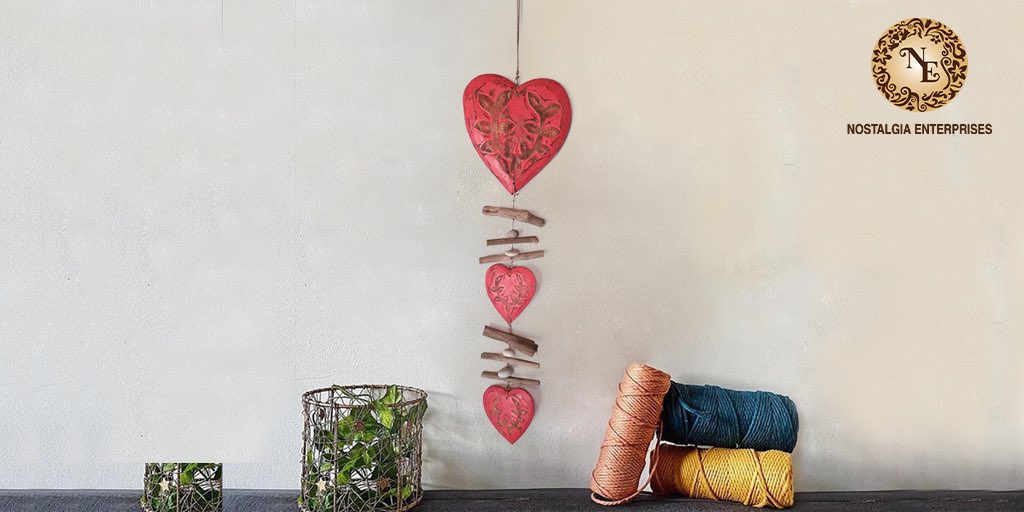 nostalgiaenter1's tweet photo. Combining happy memories of beach with a touch of romance, this nautical Hanging hearts with driftwood and pebble is sure to bring a bit of the drama into your home. Visit: https://t.co/WUKJRrztTY
Call/Whatsapp +91-9820813460⁣
#NostalgiaEnterprises #HouseOfNostalgiaBySanjanaBahl https://t.co/Z0u5ZY4JgD