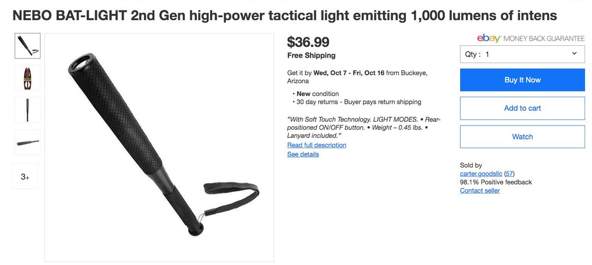 All cops know what a collapsible baton looks like.It's a high-intensity flashlight.