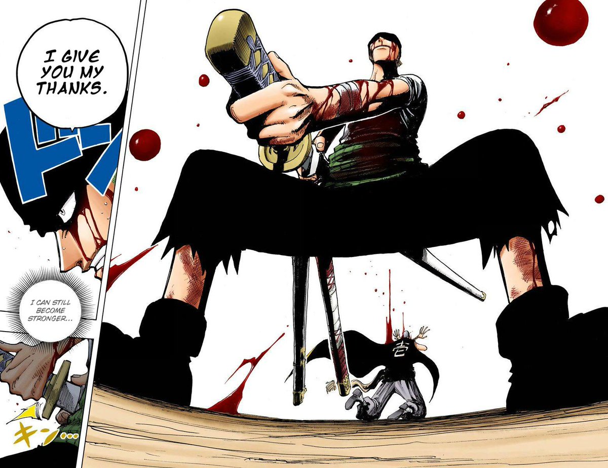 Another example would be the breath of all things which goes back to what Mihawk mentions of a sword not being a strong or even considered a true sword if it has no grace or cuts everything it touches, but remember this is all to make the swordsman stronger...