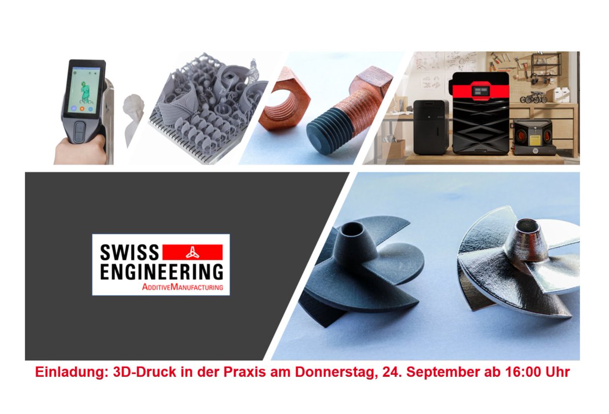 ChristianVils's tweet photo. Swiss Engineering am Donnerstag, 24. September ab 16:00 h 3D-Druck in der Praxis: Experten Round Table, 3D-Showcases zu AM-Prozessketten etc. im BlueLab der CHROMOS in Glattbrugg
https://t.co/FnHCZPF5GM
#SwissEngineering_stv @SwissEngineering_stv #3Dprinting #addivemanufacturing https://t.co/EJhZMazlLt