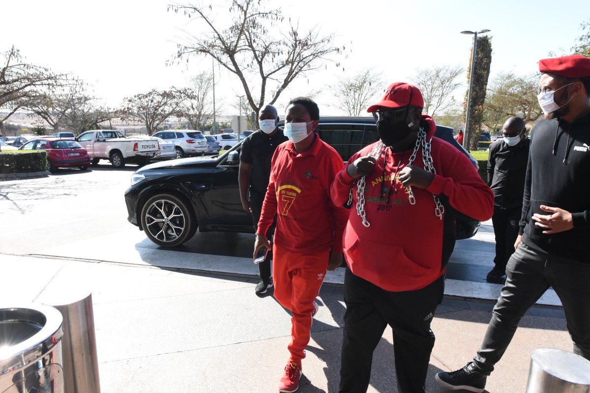 EFFSouthAfrica's tweet photo. CIC @Julius_S_Malema arriving at the Clicks in Mall of the North in Polokwane, Limpopo.

We are waging war against the racist financial sector. #clicksmustfall https://t.co/7bvrLXS3Fx