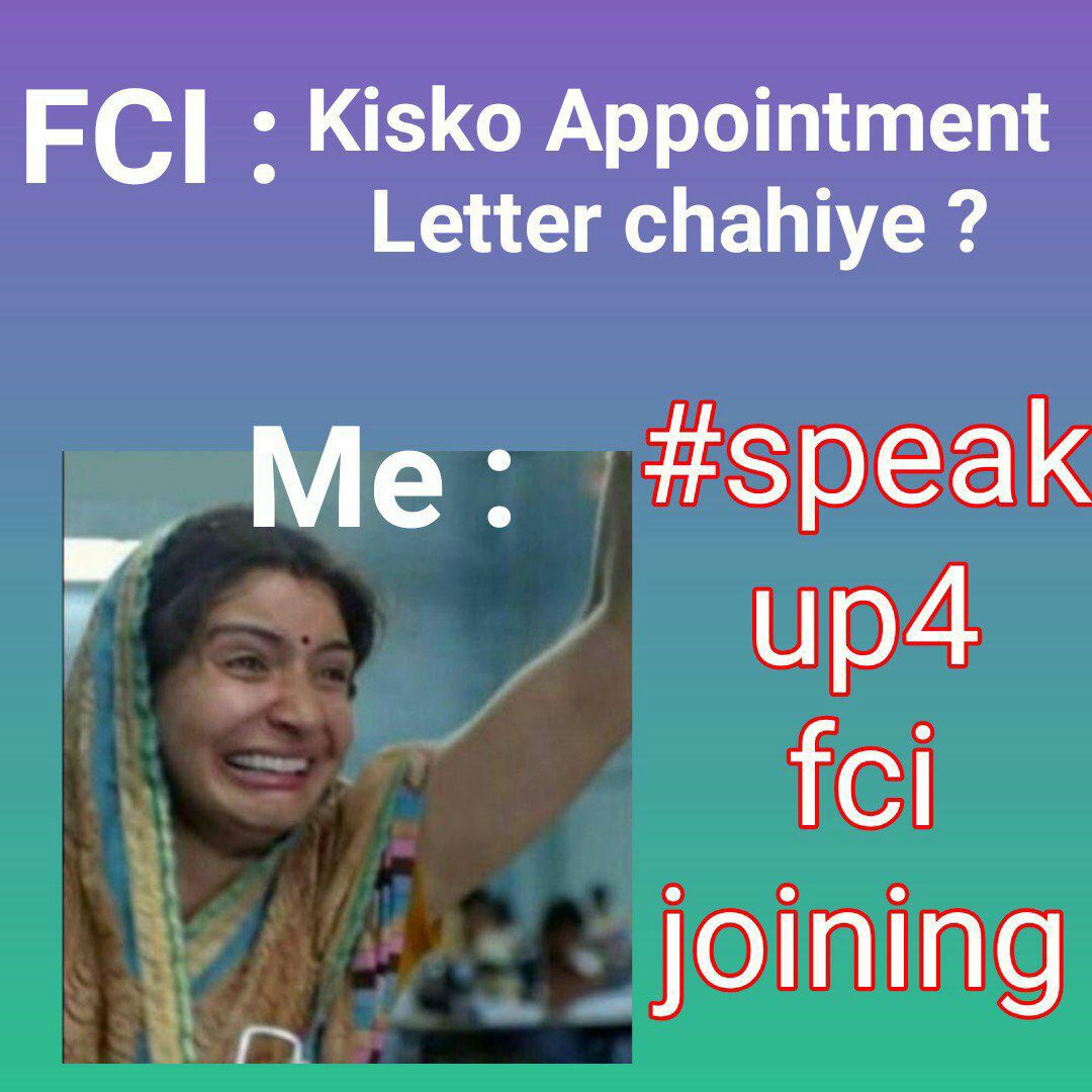 puj49894351's tweet photo. #speakup4fcijoining
#fci_justiceforewsobc 
@FCI_India 
@PMOIndia 
@irvpaswan 
@CMD_FCI https://t.co/VItkstXHWg