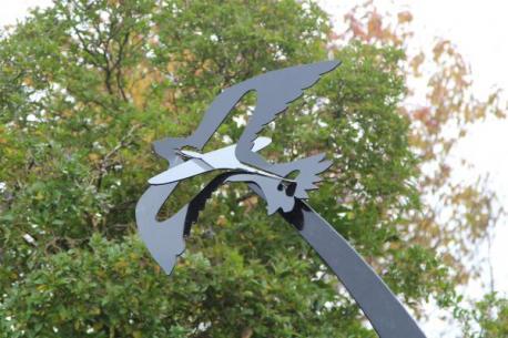 On Remembrance Day, 2013, at the site of the crash - the former Purley County Grammar School, now  @coulsdoncollege - a Memorial sculpture to Caesar was unveiled...
