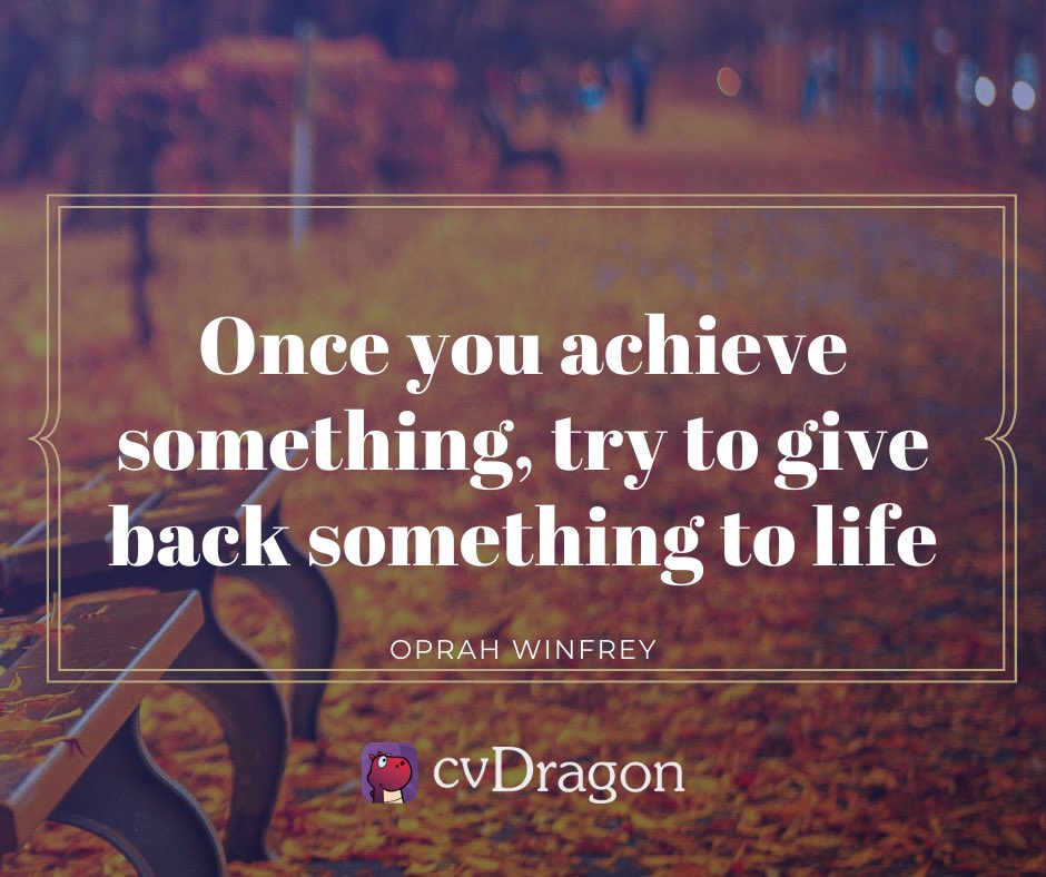 cvDragonIndia's tweet photo. Once you achieve something, try to give back something to life !✨💪🏻

#achieve #something #life #live #love #achievement #resume #motivation #inspiration #quote #hardwork #success #workshop #resumevideo #resume #resumetips #cvdragon #modern https://t.co/q5SL96lMO0
