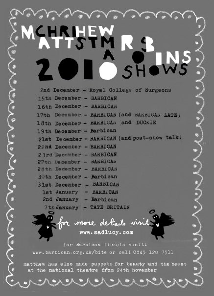 mister_robins's tweet photo. #10years100projects 🎅 christmas 2010, my postcard flyer for the #flyboy show i performed with my band at @BarbicanCentre during december #puppetHistory #puppetoftheweek #shadowpuppets #singersongwriter #puppetry #folksinger #theatre #performanceart #liveart https://t.co/1zzvREUKop