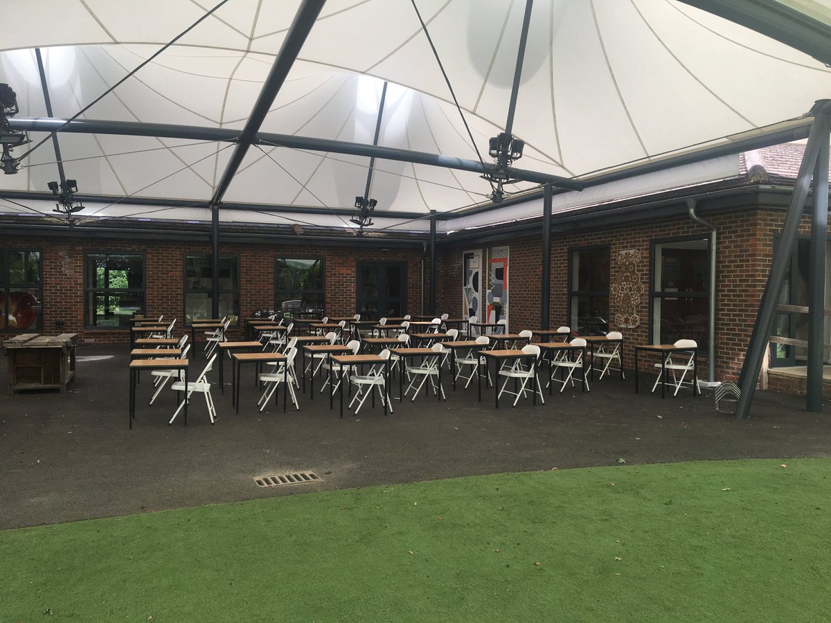 IIDArchitects's tweet photo. IID have been advising long-term client @FrenshamHeights  on a Covid-safe return to school.   IID worked with @green_modular to procure a new block to be ready for school term and obtained planning for a DT canopy in 2018.  Frensham’s outdoor learning ethos has come into its own! https://t.co/MYwMcKroUT