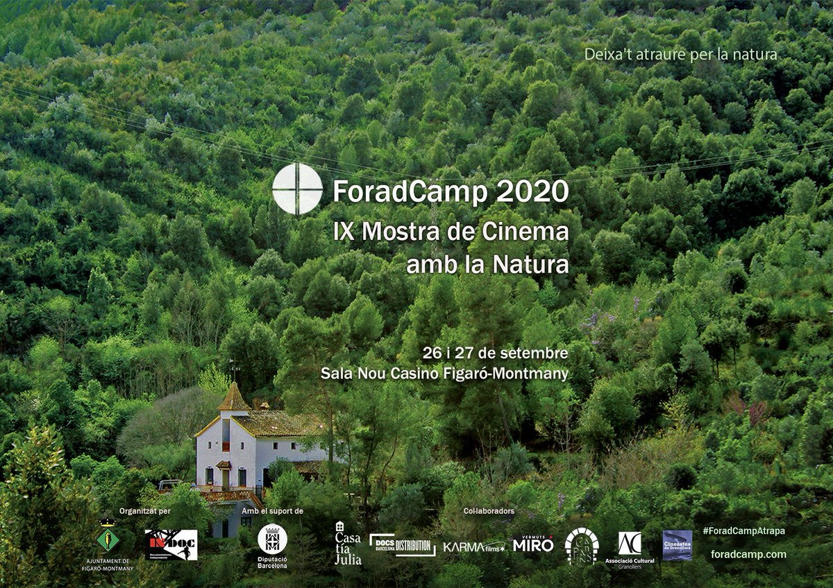 foradcamp's tweet photo. 📽️🍃Vuelve el ForadCamp los días 26 y 27 de septiembre en Figaró-Montmany. Una 9ª edición reformulada, de pequeño formato, con tres largometrajes de gran calidad. ¿Cuáles? Abrimos hilo.🧐👇🏻
#ForadCampAtrapa #CinemaConNatura 
#Cine #CulturaSegura https://t.co/mJh7dw7yKk