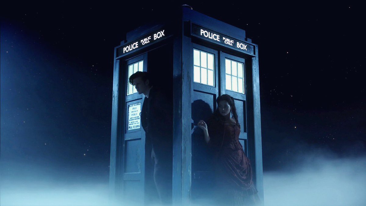 "It's called the TARDIS. It can travel anywhere in time and space. And it's mine.""But it's... Look at it, it's...""Go on, say it. Most people do.""...It's smaller on the outside."