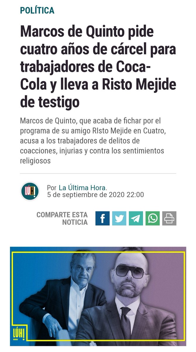 _tiofeo_returns's tweet photo. @cocacolaenlucha 9S en Cuenca , cuatro años piden a compañer@s por manifestación permitida.
@MarcosdeQuinto se lleva a su amiguito @ristomejide como testigo para declarar , ya sabes tú me das cremita ... https://t.co/ZS7dPZ0tsw
#TodoEsMentiraDeQuinto
@jcaahg @BanqueCar