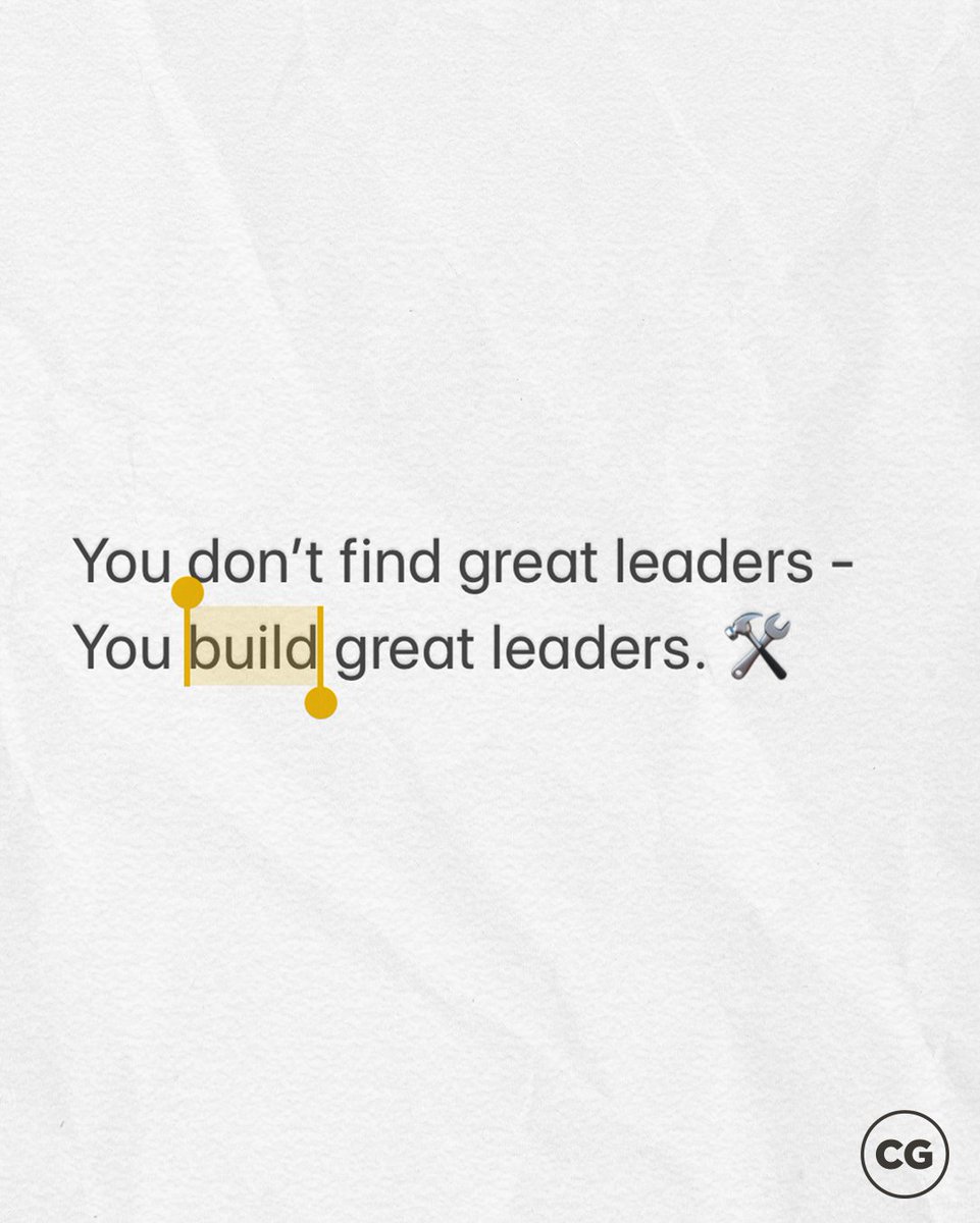 Leadership thought for the day: We don’t accidentally stumble across great leaders. We intentionally build them. We empower them. And we let them lead! Remember, delegating tasks builds FOLLOWERS. Delegating AUTHORITY builds leaders. 🛠