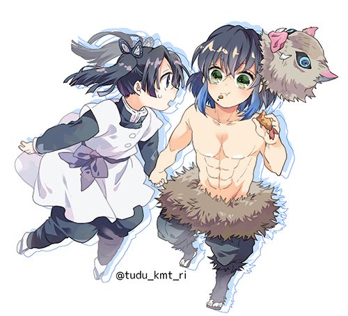 つづりさんがTwitterに投稿した嘴平伊之助(鬼滅の刃)のイラスト。