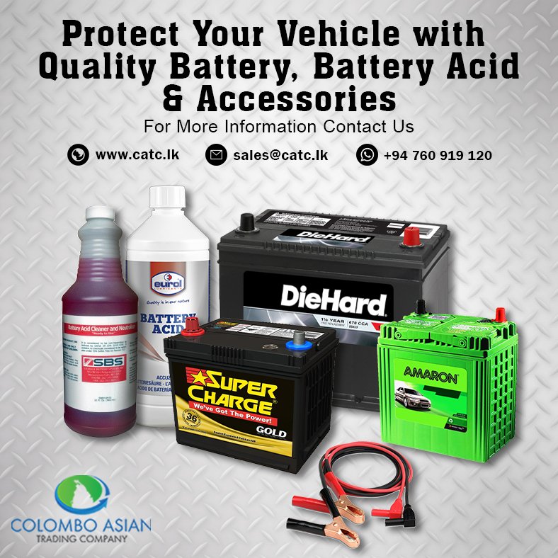 CATC_SriLanka's tweet photo. Protect your vehicle with quality Battery, Battery Acid and Accessories.
Please Email your inquiries to βοΈ sales@catc.lk
Or WhatsApp your inquiries to π± +94 760 919 120
https://t.co/SfBFwBvZj9
#Bettery #BatteryAcid #Engineering #Electrical #Generalhardware #CATC https://t.co/ilYpr7FDzX