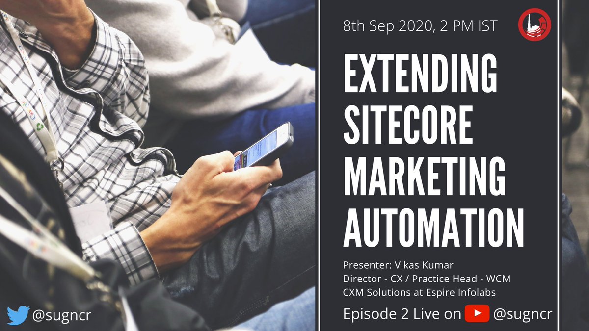 Don't forget to tune in tomorrow 2PM IST for Espisode 2  - Extending #Sitecore #MarketingAutomation by <a href="/vikaskumarg/">Vikas Kumar (VK)</a> 

youtube.com/watch?v=l7c8q0…
cc <a href="/SugNcr/">SUG NCR</a>