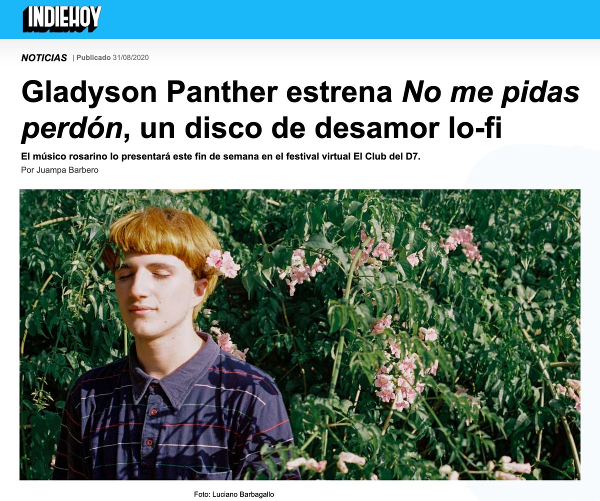 bpm_discos's tweet photo. #NOTAS te invitamos a leer esta reseña de Indie Hoy de  ✨N O  M E  P I D A S  P E R D O N✨ el nuevo disco de Gladyson Panther  🙌

👉 https://t.co/rChc0TUIet https://t.co/HLympzJHJv