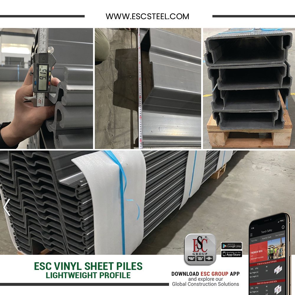 escsteel's tweet photo. Lightweight ESC vinyl sheet piles ready for delivery to Australia #ESCGroup #vinylsheetpiling #plasticsheetpiles #pvcsheetpiles #vinylsheetpiles https://t.co/QfM4w35mwi