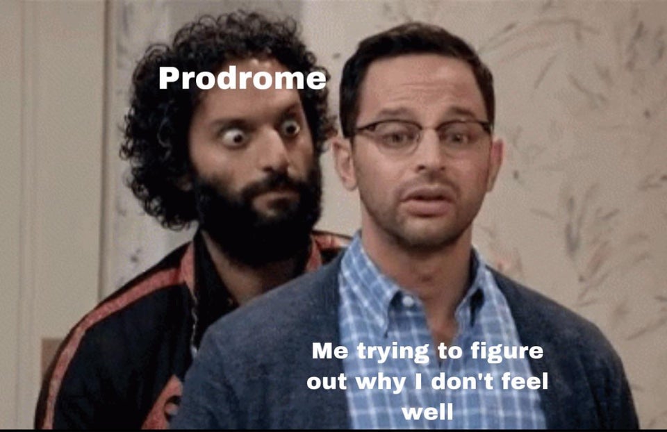Prodromes - the uneasy feeling you get walking down a deserted street in the middle of the night
#migraine #migraineawareness #migrainerelief #migrainetherapy #migrainessuck