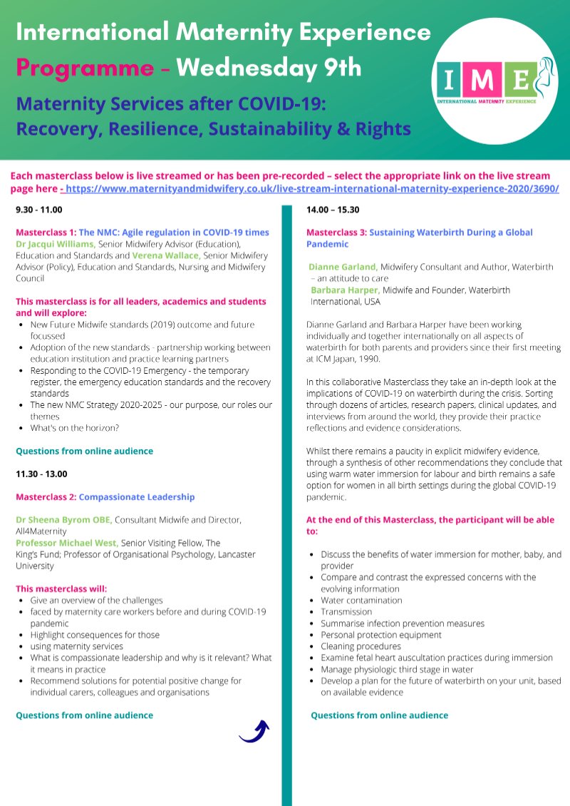 MidwiferyForum's tweet photo. Download and access the full #IME2020 agenda PDF here: https://t.co/j1JxGowTmV

OR view online here: https://t.co/adFG0qlFwy https://t.co/4Rtzp0StHn