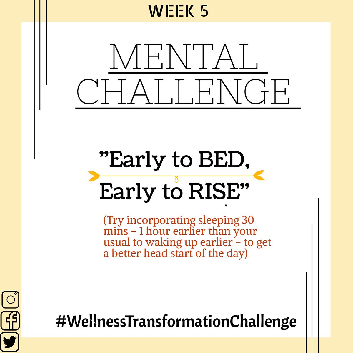 innercard's tweet photo. 1)MENTAL challenge:*Early to bed early to rise makes a person HEALTHY, WEALTHY and WISE 😇*
Sleep is extremely  important for the repair of our body and to maintain a hormonal balance..
#WellnessTransformationChallenge #12weekschallenge #fitness #willpower #wellness https://t.co/Fh8WTIAxfV